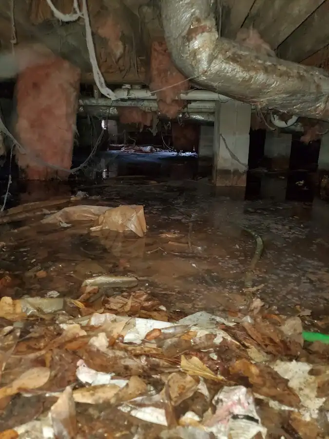 Crawl space flood assessment for Commercial Water Damage Restoration in Stuttgart